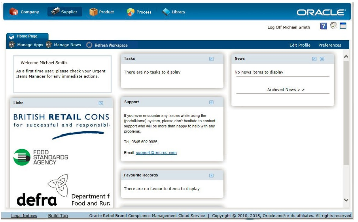 This figure shows the Home page.