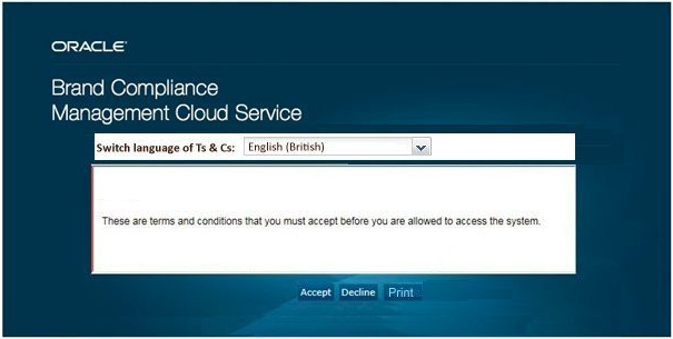 This figure shows the Terms and Conditions page. This figure shows the Terms and Conditions page.