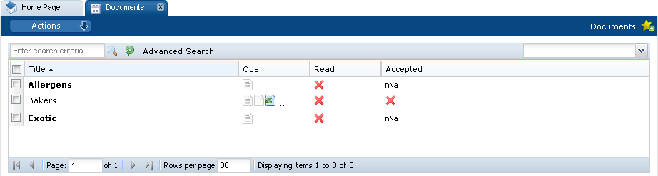This figure shows the Documents tab. This figure shows the Documents tab.