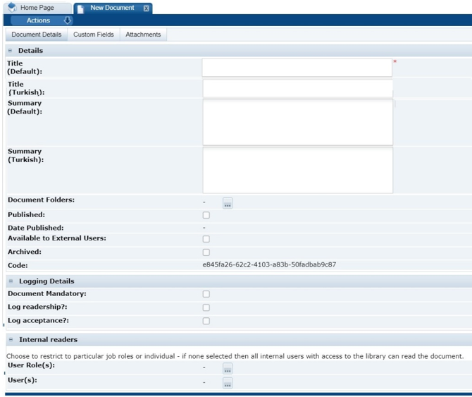This figure shows the New Document tab. This figure shows the New Document tab.