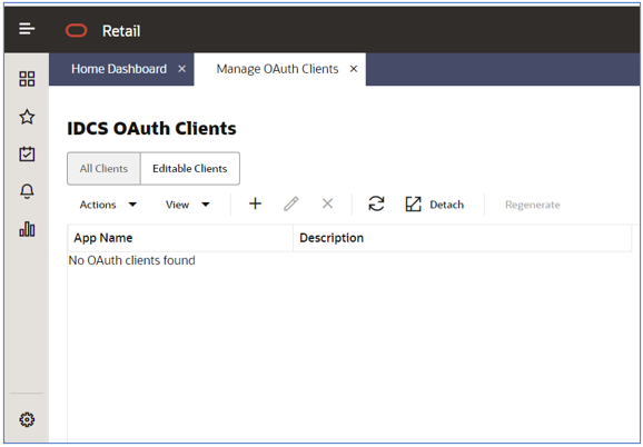 This image shows the IDCS Oauth Clients page.