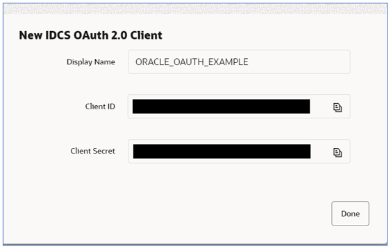 This image shows the New IDCS OAuth 2.0 Client page.