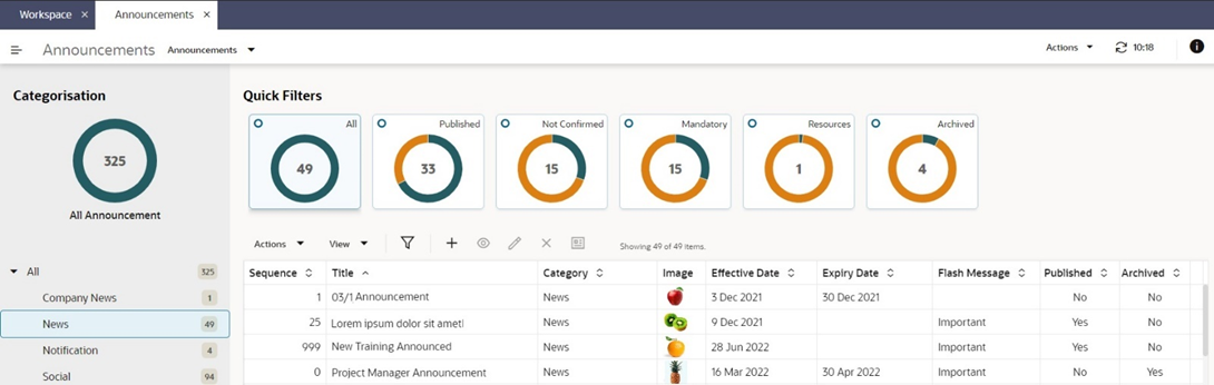 This image shows a list view. This image shows a list view.