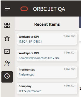 This image shows the Recent Items menu. This image shows the Recent Items menu.
