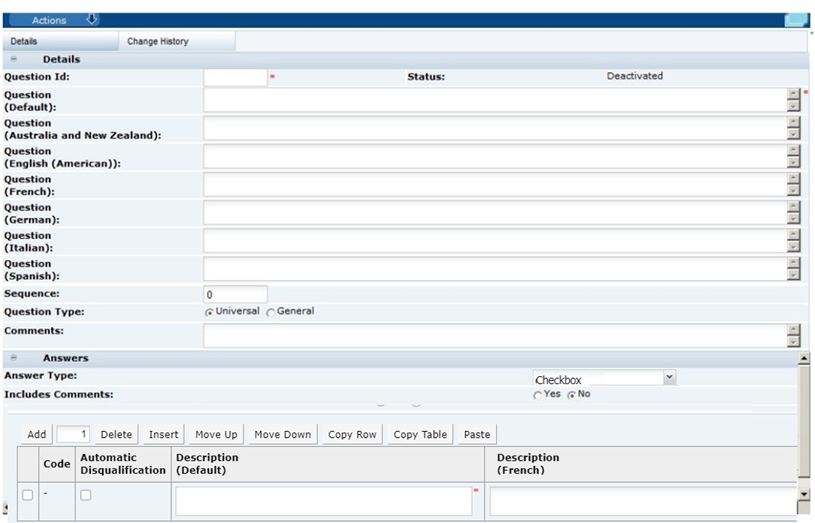 This figure shows the New Assessment Question page.
