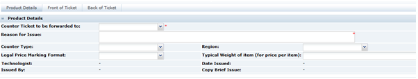 This shows the Food Specification Counter Ticket Details. This shows the Food Specification Counter Ticket Details.