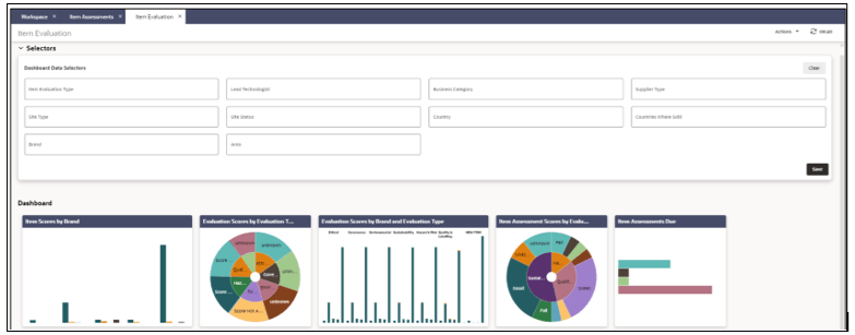 This image shows the Evaluation Dashboard view.