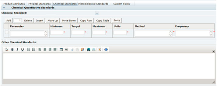 This figure shows the FNF Chemical Standards page.