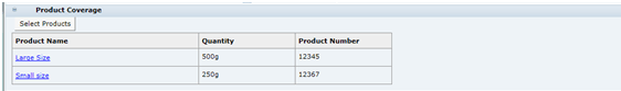 This shows the Food Specification Product Coverage field.