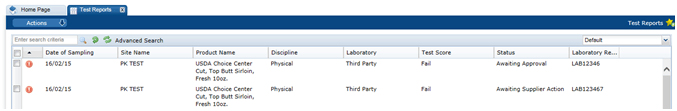 This figure shows the Surveillance Test Reports page. This figure shows the Surveillance Test Reports page.