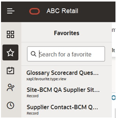 This image shows the Favorites menu. This image shows the Favorites menu.