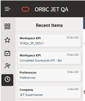 This image shows the Recent Items menu. This image shows the Recent Items menu.