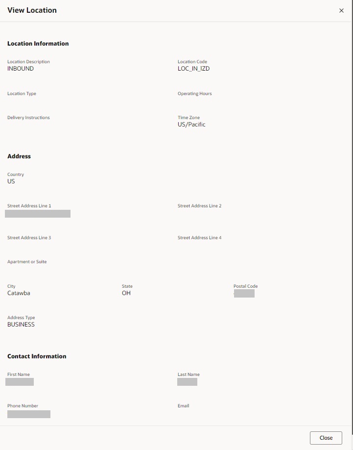 View Locations Page