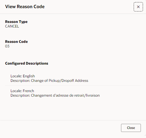 View Reason Code