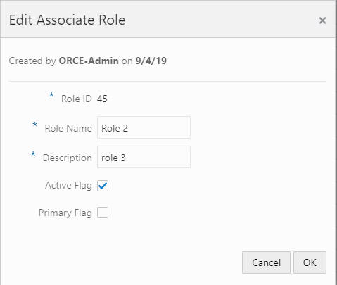 This figure shows the Edit Associate Role