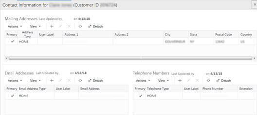This figure shows the Edit Customer Contact Information