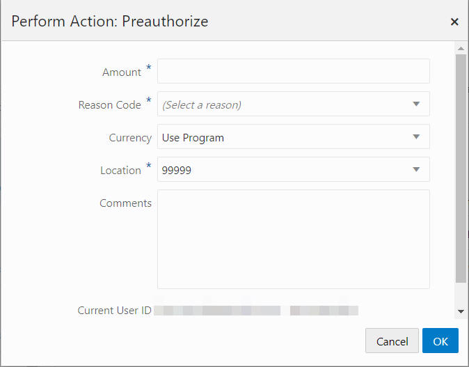 Preauthorize Window