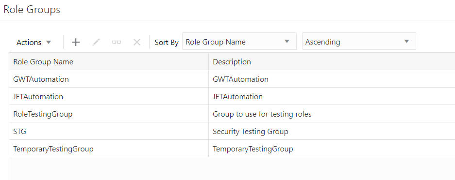 Sorting Role Groups Sorting Role Groups