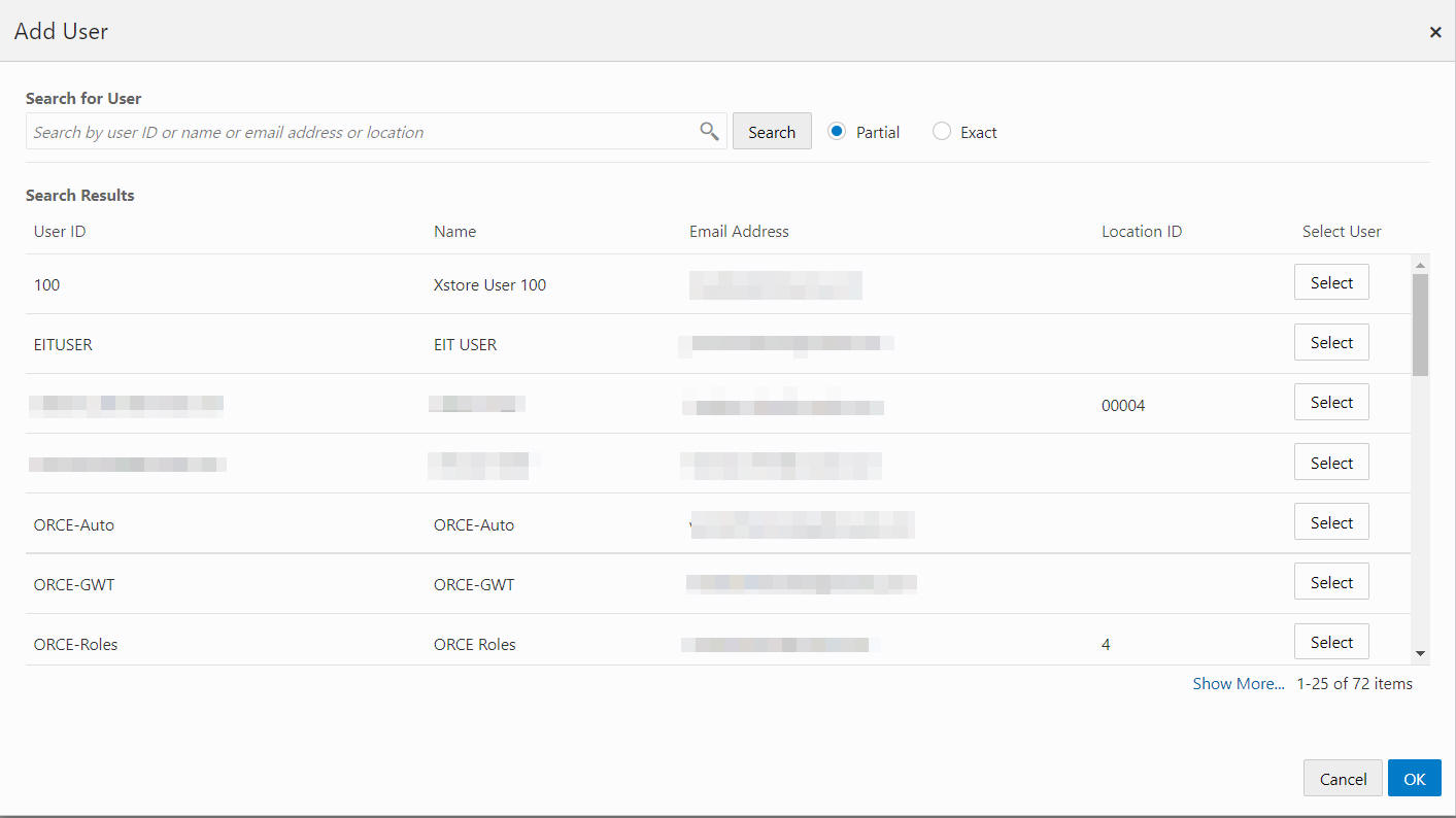 This figure shows the Search Results Grid