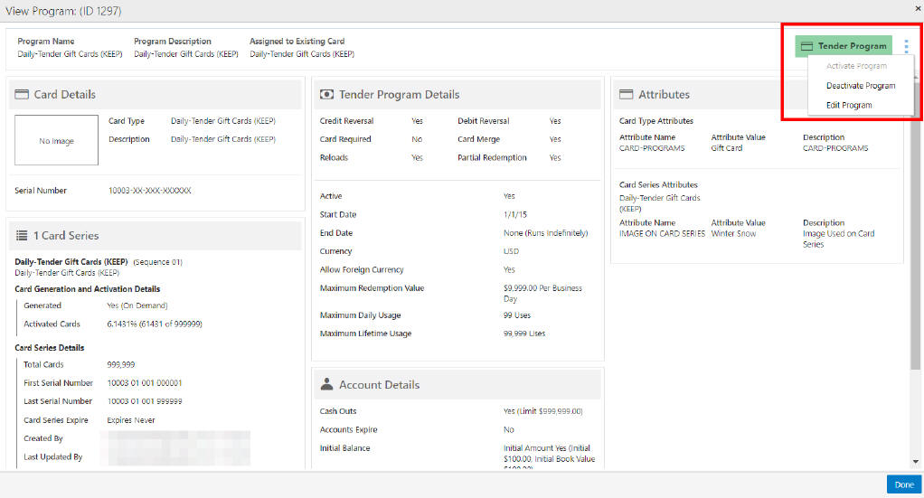 Program Screen