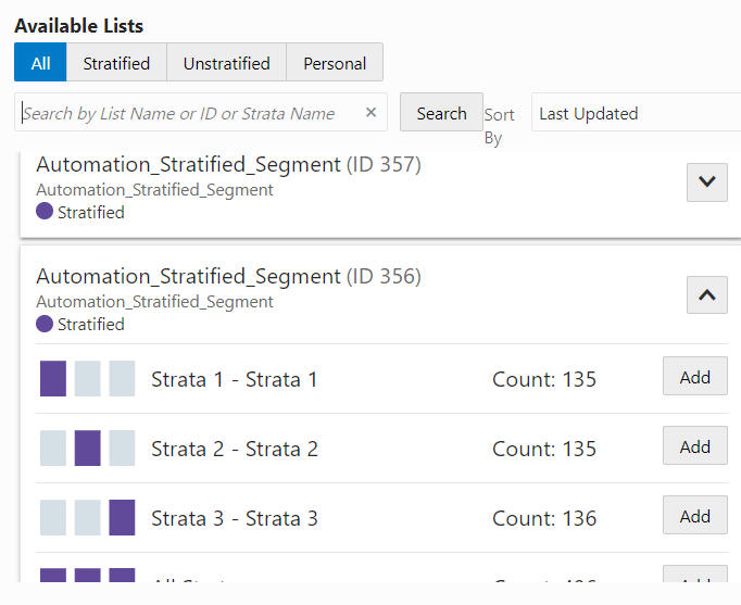 Available Lists - Expand Icon
