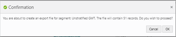 This figure shows the Export Confirmation.