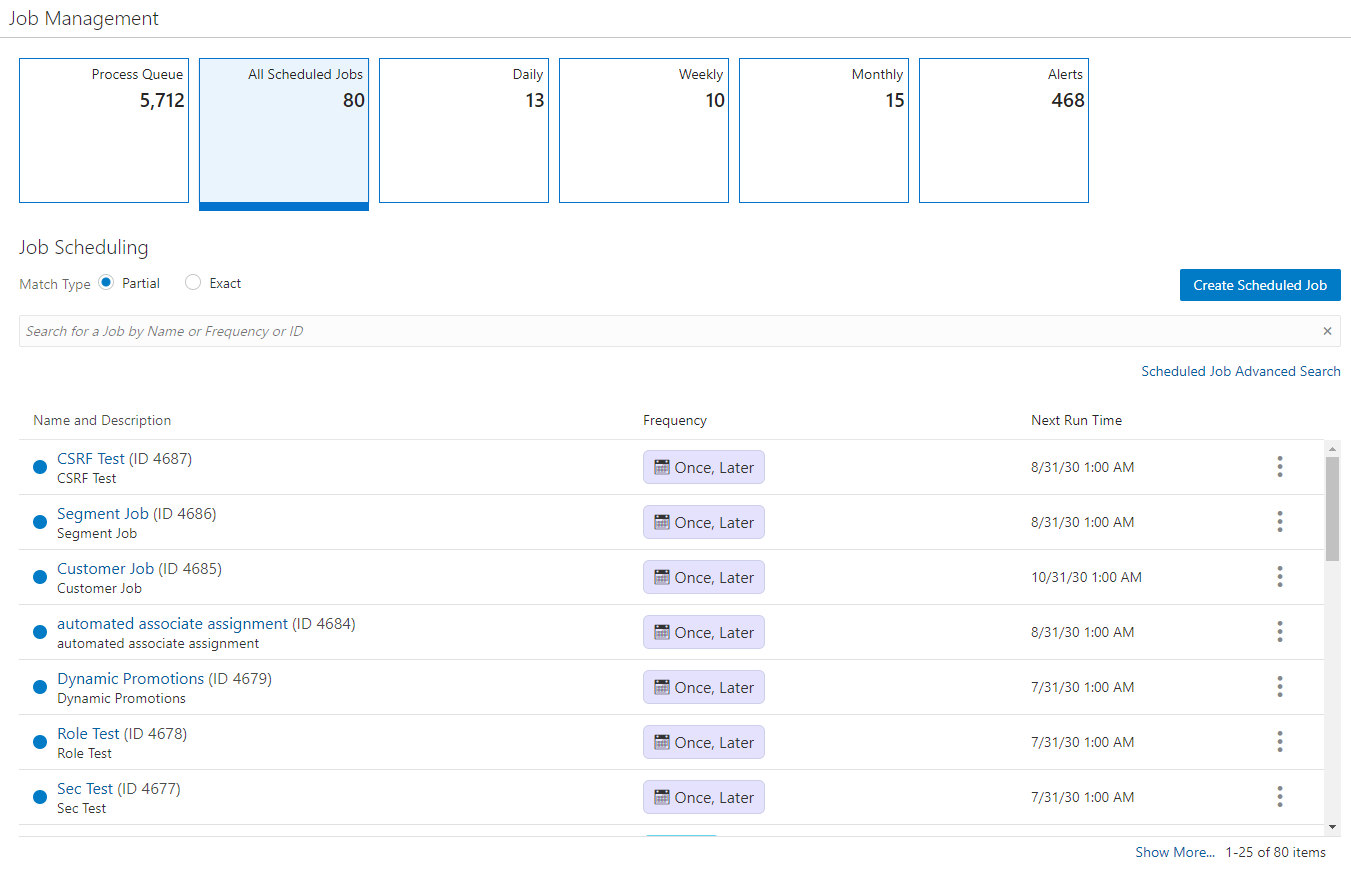 Job Management - All Scheduled Jobs Tile