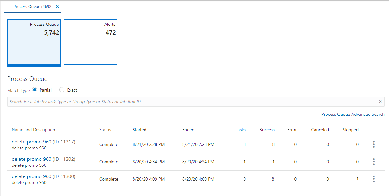 View Job in Process Queue