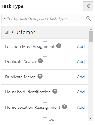 Expanded Task Type List