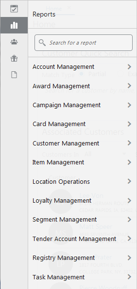 This figure shows the Reports Panel This figure shows the Reports Panel