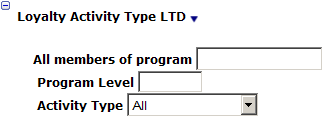 Loyalty Activity Type LTD