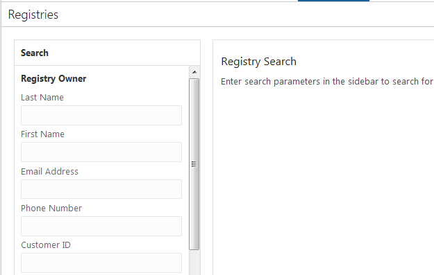 This figure shows the Registries Page