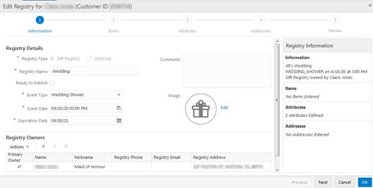 This figure shows the Edit Registry