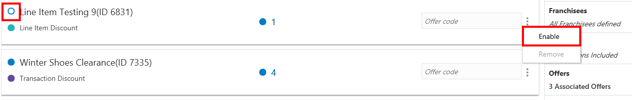 This figure shows the Enable an Offer