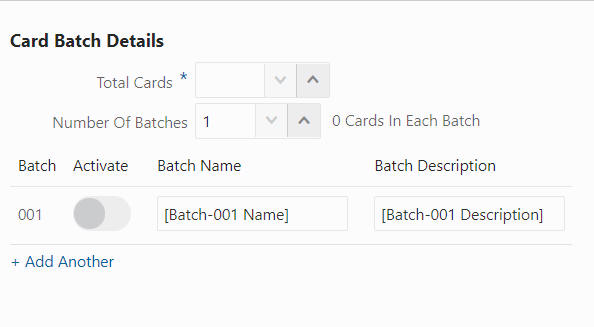 Card Batch Details