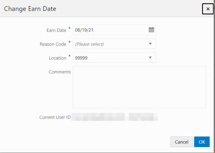 Change Earn Date