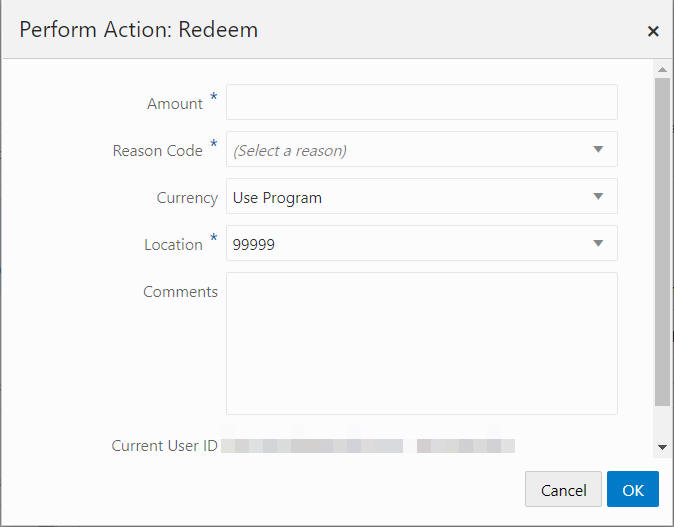 Perform Action: Redeem