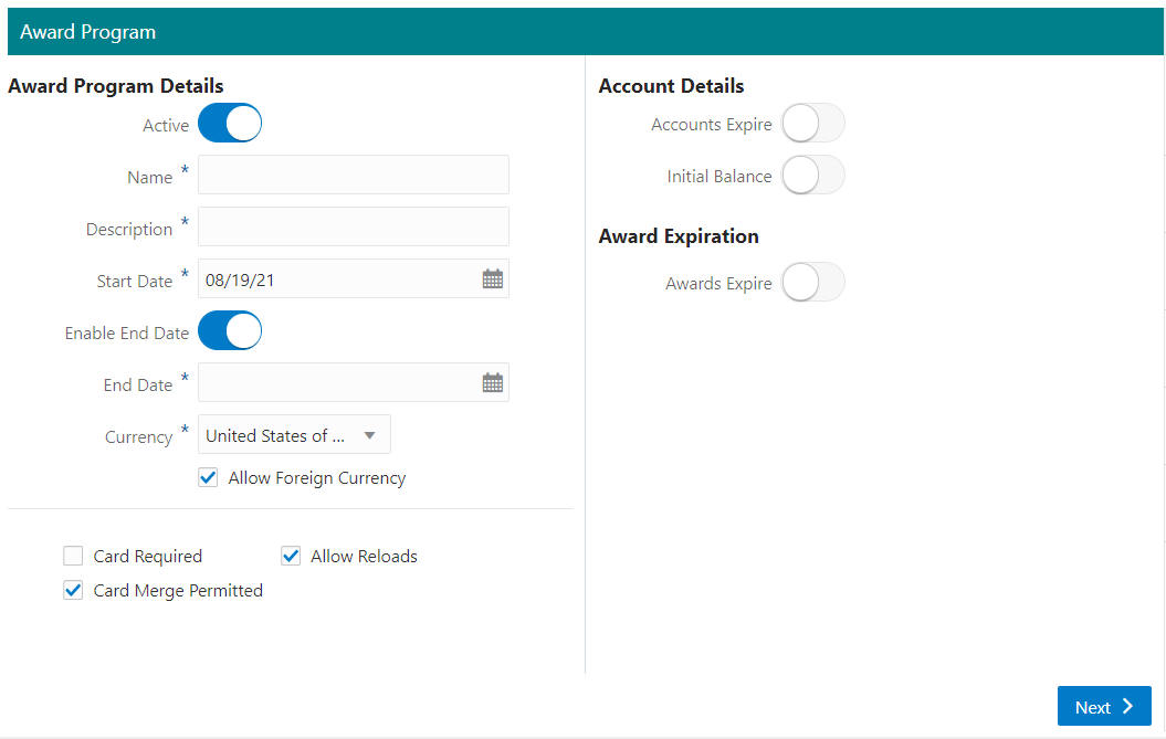 Award Program Tab