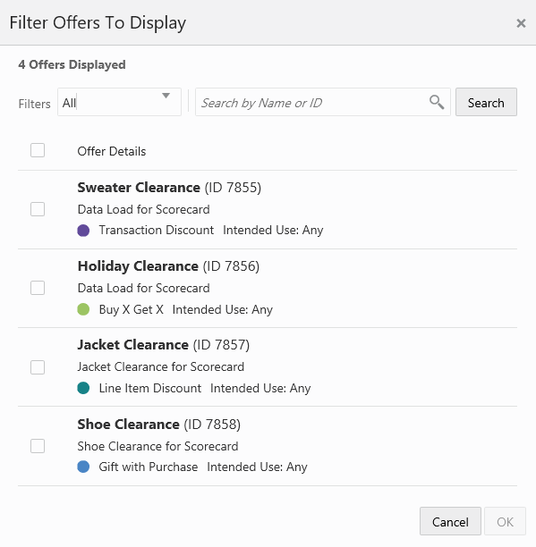 This figure shows the Filter Offers to Display