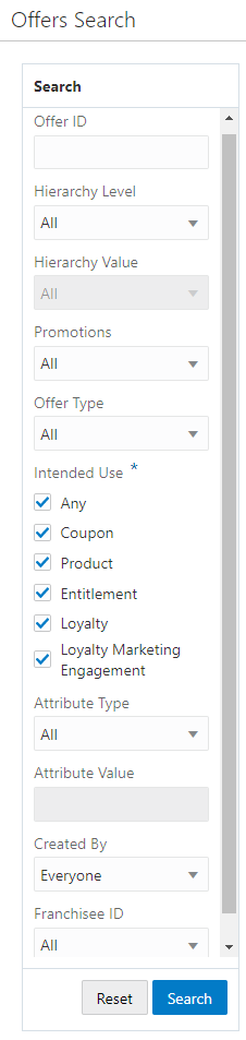 Offer Advanced Search Window Offer Advanced Search Window
