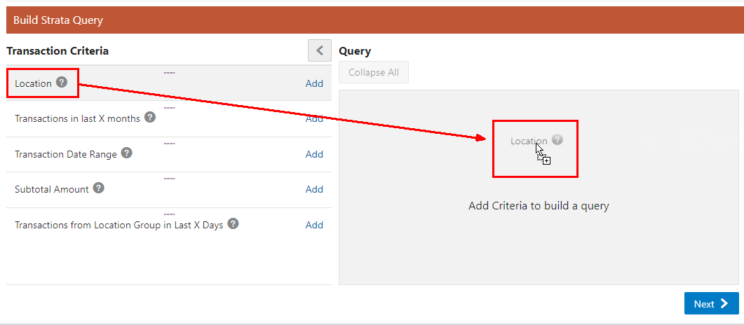 This figure shows Adding Query to Criteria