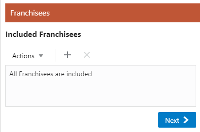 This figoure shows the Franchisee Tab