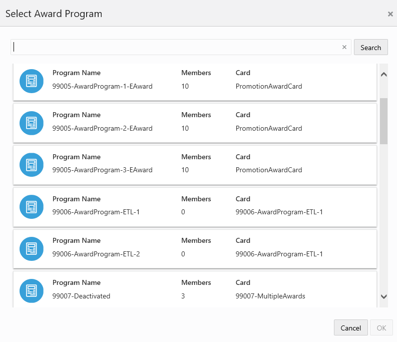 This figure shows the Select Award Program