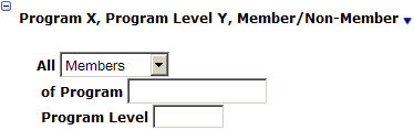 This fgure shows the Program X, Program Level Y, Member/Non-Member