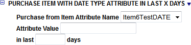 This figure shows the Purchased Item with Date Type Attribute in Last X Days