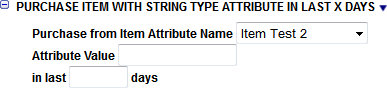 This figure shows the Purchase Item with String Type Attribute in Last X Days