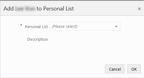 This figure shows the add customer to personal list.