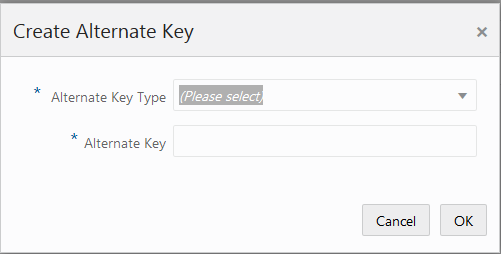 This figure shows the Create Alternate Key