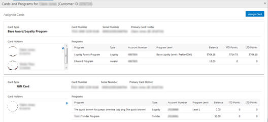 This figure shows the Assigned Cards