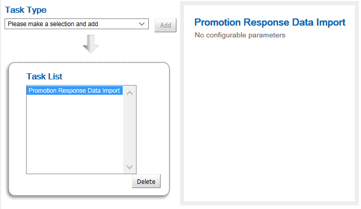 This image shows the Promotion Response Data Import. This image shows the Promotion Response Data Import.